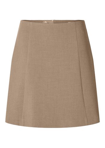 Selected Femme - Rok - SLFRita MW Short Skirt - Camel