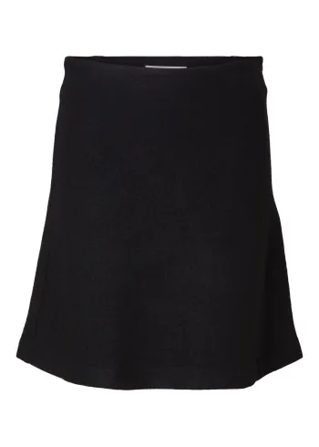 Selected Femme - Rock - SLFWoon HW Short Wool Skirt - Black