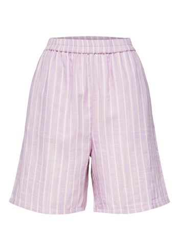 Selected Femme - Pantaloncini - SLFHelina HW Shorts - Violet Stripes