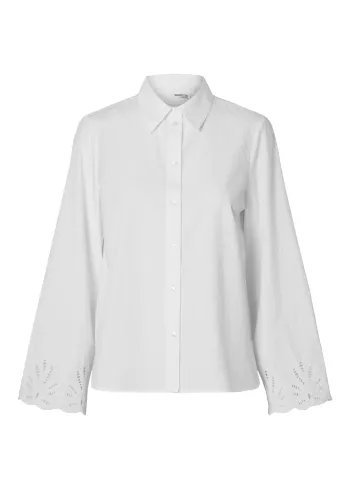 Selected Femme - Shirt - SLFDahlia LS Broderi Shirt NOOS - Bright White