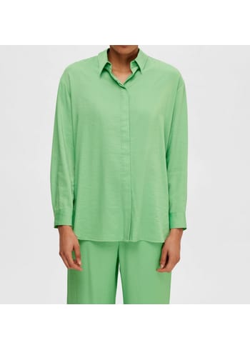 Selected Femme - Shirt - SLFDesiree LS Shirt - Absinthe Green
