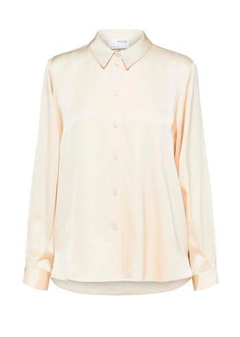 Selected Femme - Camisa - SLFFranziska LS Satin Shirt - Birch