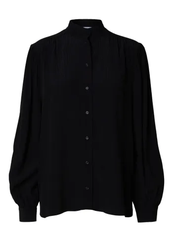 Selected Femme - Chemise - SLFSheena LS High Collar Shirt - Black