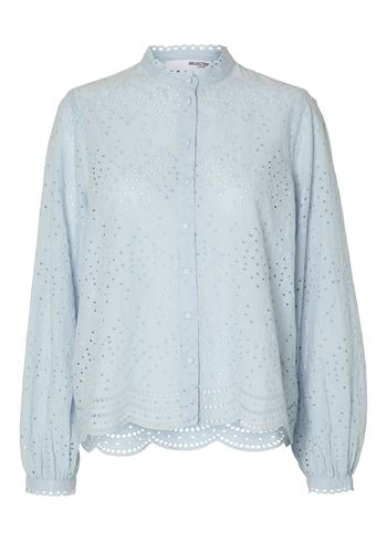 Selected Femme - Skjorte - SLFTatiana LS Embr Shirt - Cashmere Blue
