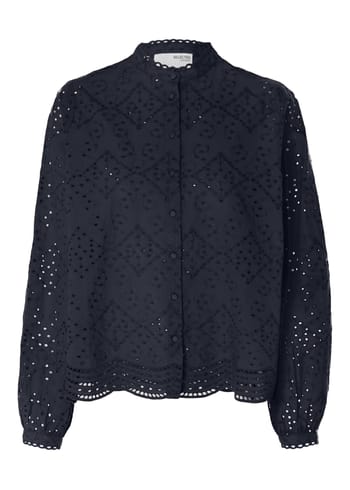 Selected Femme - Skjorte - SLFTatiana LS Embr Shirt - Dark Sapphire