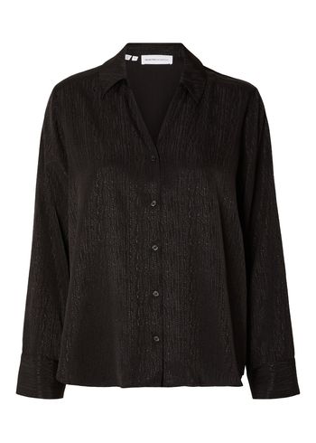 Selected Femme - Camisa - SLFTyra LS Shirt - Black