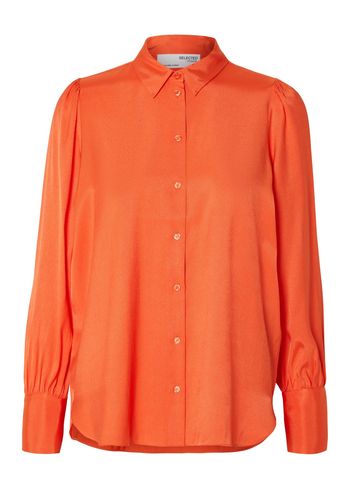 Selected Femme - Overhemden - SLFAlfa LS Shirt - Orangeaid