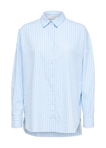Selected Femme - Camisa - SLFEmma-Sanni LS Striped Shirt - Cashmere Blue Stripes