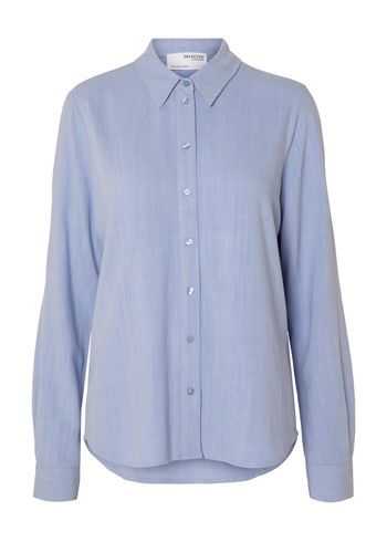 Selected Femme - Camisa - SLFViva LS Shirt NOOS - Blue Heron