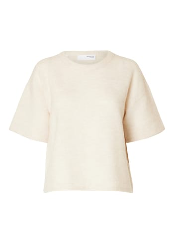 Selected Femme - Maglia - SLFMaline-Liliana 2/4 Knit O-neck - Birch