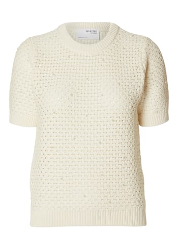 Selected Femme - Maglia - SLFPenny SS Knit O-neck - Birch
