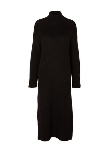 Selected Femme - Robe en tricot - SLFMaline LS Knit Dress High Neck - Black