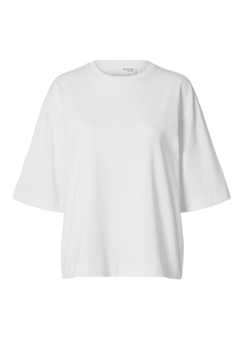 Selected Femme - T-shirt - SLFAnouk SS Oversized Tee - Bright White