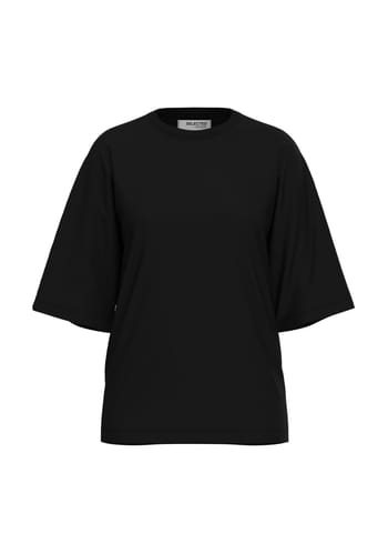 Selected Femme - T-Shirt - SLFColwoman 2/4 Oversized Tee NOOS - Black