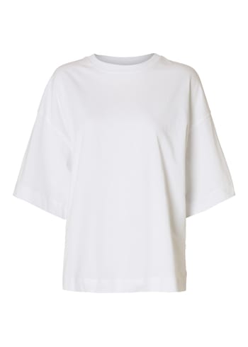 Selected Femme - T-Shirt - SLFColwoman 2/4 Oversized Tee NOOS - White