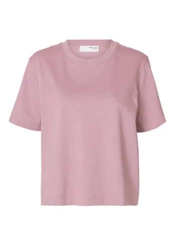 Selected Femme - T-paita - SLFEssential SS Boxy Tee NOOS - Bleached Mauve