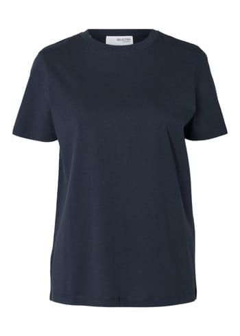 Selected Femme - T-Shirt - SLFMyessential SS O-neck Tee - Dark Sapphire