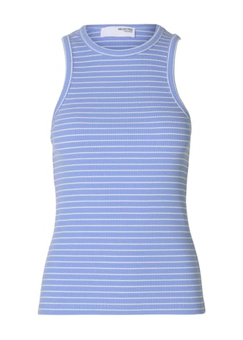 Selected Femme - Nahoru - SLFAnna O-neck Striped Tank Top - Cornflower Blue/White