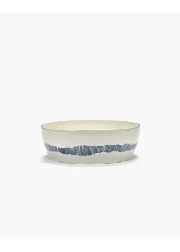 Serax - Serving bowl - Salad Bowl White Stripes Blue Feast - White