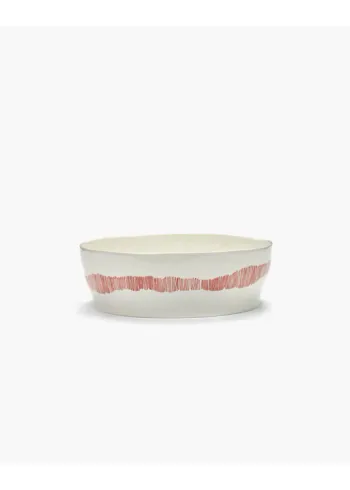 Serax - Serving bowl - Salad Bowl White Stripes Red Feast - White