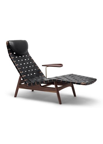 Sibast Furniture - Armchair - AV Egoist Chaiselounge - Black Leather / Walnut