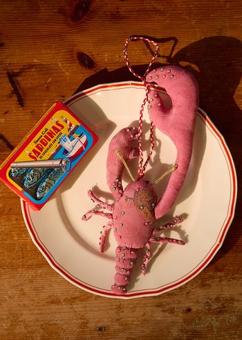 Sissel Edelbo - Christmas Ornaments - Lobster SILK Ornament - Sharlie