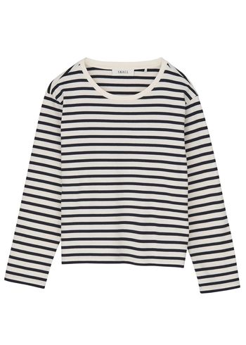 Skall Studio - Blus - Loui Oversized Blouse - Dark navy/White stripe