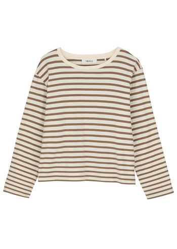 Skall Studio - Halenka - Loui Oversized Blouse - Light brown/White stripe