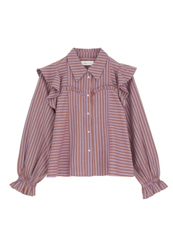 Skall Studio - Camisa - Dauphine Shirt - Violet/Orange Stripe