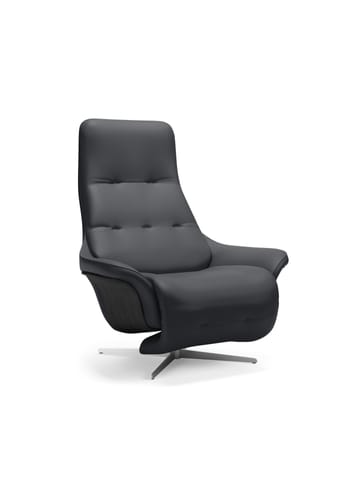 Skipper Furniture - Armchair - Shelter Armchair / By O&M Design - Samoa 131 / Black Stained Beech / Brushed Chrome