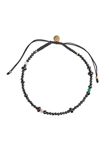 Stine A - Rannekkeet - Lissé Bracelet - Black Dream Colors with Black Ribbon - Black