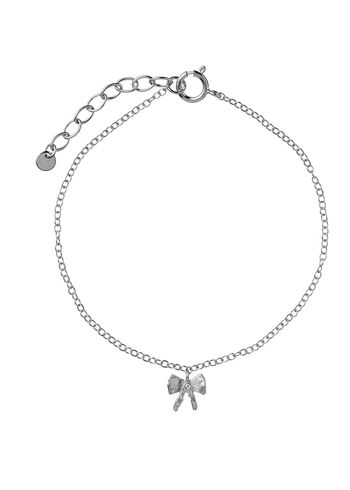 Stine A - Armbånd - Petit Bow with Stone Bracelet - Silver