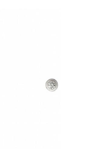 Stine A - Boucle d'oreille - Big Dot Earring Piece - Gold/White Zirkon