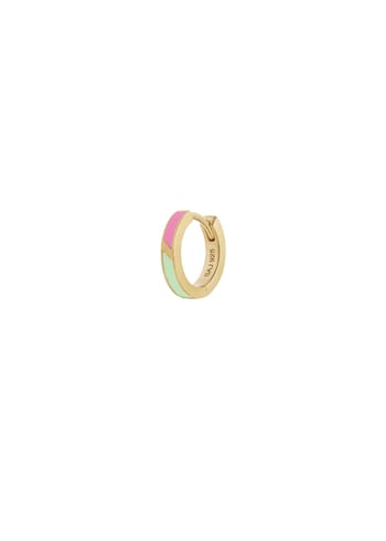 Stine A - Örhänge - Petit Circus Huggie Earring - Gold - Pink & Mint