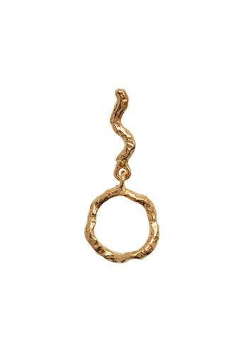 Stine A - Örhänge - Petit Wavy Dangling Circle Earring - Gold
