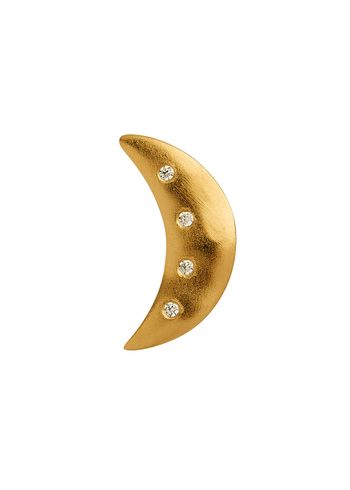 Stine A - Stud náušnice - Bella Moon Earring with Four Stones - Gold