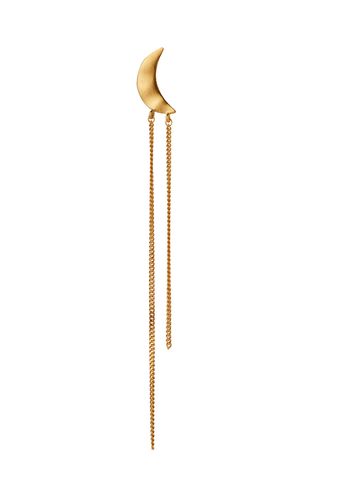 Stine A - Ocet - Bella Moon Earring with Long Chains - Gold