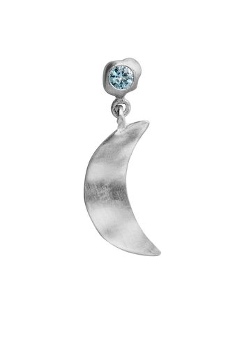 Stine A - Earring - Big Dot Bella Moon with Blue Lagune Stone - Silver