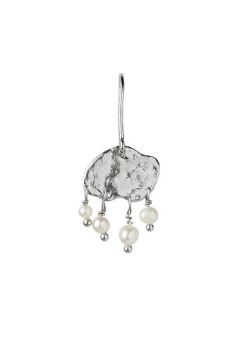 Stine A - Brinco - Big Gold Splash Earring – Elegant Pearls - Silver