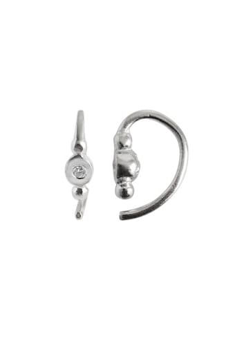 Stine A - Pendiente - Petit Bon Bon Zircon Earring - Silver/White Zircon