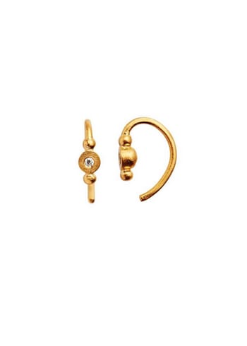 Stine A - Earrings - Petit Bon Bon Zircon Earring - Gold/White Zircon