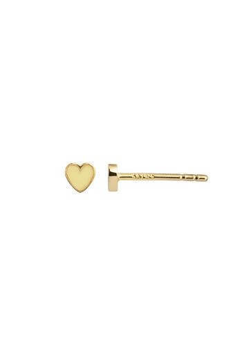 Stine A - Earrings - Petit Love Heart Earring - Gold/Yellow
