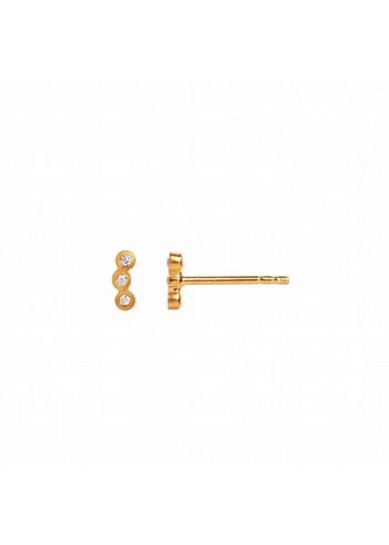 Stine A - Stud Earrings - Three Dots Earring Piece - Gold