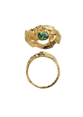 Stine A - Ring - My Love Rock With Green Stone Ring - Gold/ Green