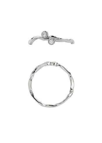 Stine A - Krúžok - Flow Ring with Two Stones - Silver