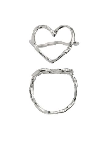 Stine A - Soita - Funky Heart Ring - Silver