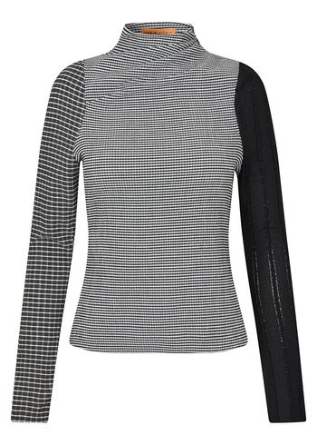 Stine Goya - Blúzka - Asymmetric Long Sleeve Top - Black / White