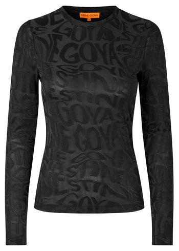 Stine Goya - Blus - Elastic Long Sleeve Top - Liquified Logo