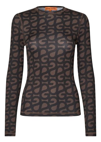 Stine Goya - Blouse - Elastic Long Sleeve Top - SG Logo