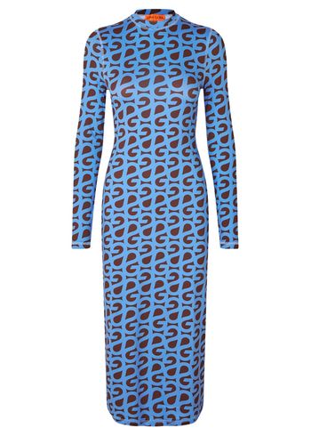 Stine Goya - Sukienka - Pullover Long Sleeve Midi Dress - Blue SG Logo